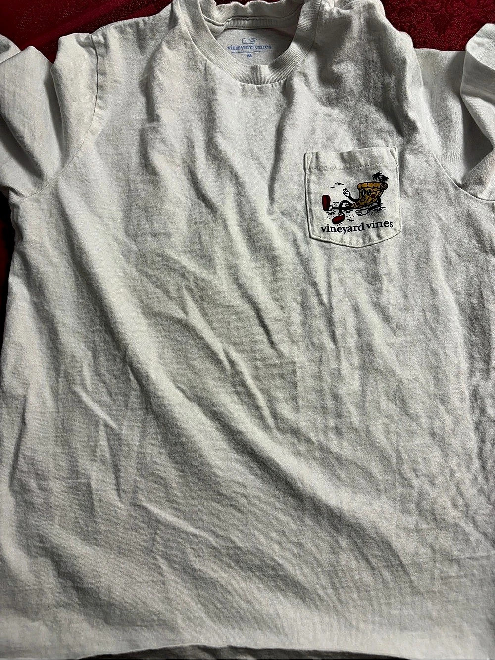 Vineyard Vines Hot n' Fresh Pizza Pocket Tee White Medium